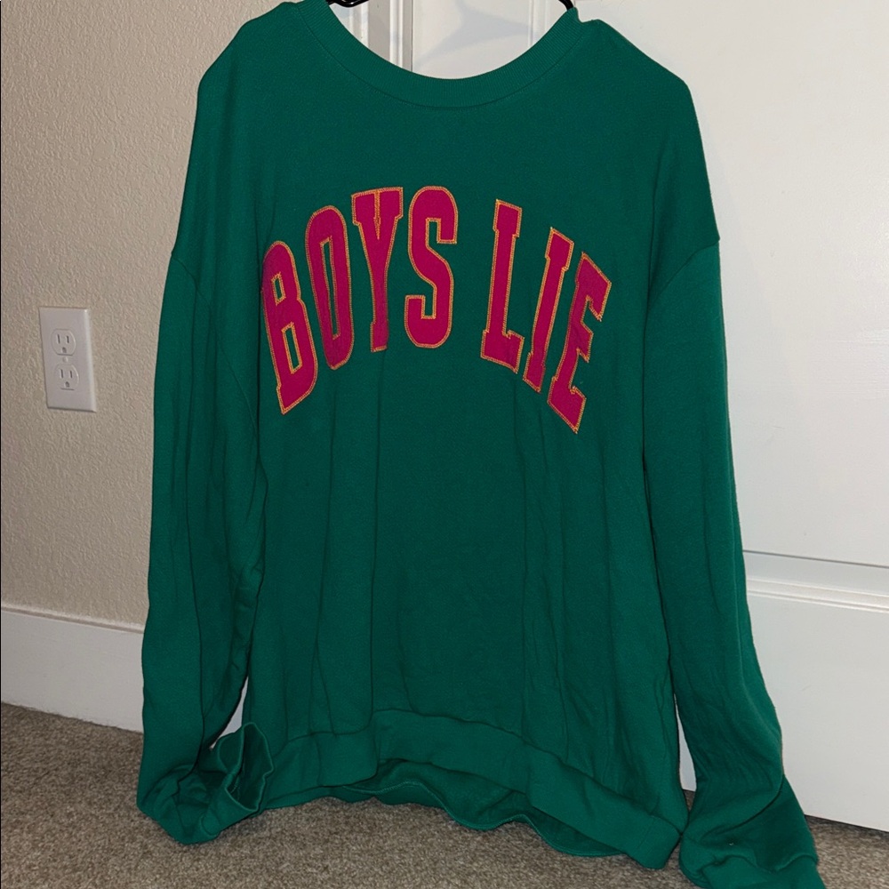 Boys Lie Lean Green Kara Crewneck